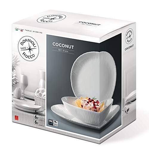 Bormioli Rocco servizio piatti 18 pezzi coconut bianco