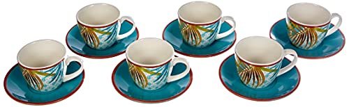 Tognana Jungle set 6 tazzine caffè con piatto new bone china