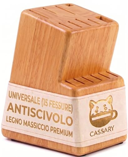 Cassary ceppo per coltelli da cucina universale 15 pezzi porta coltelli
