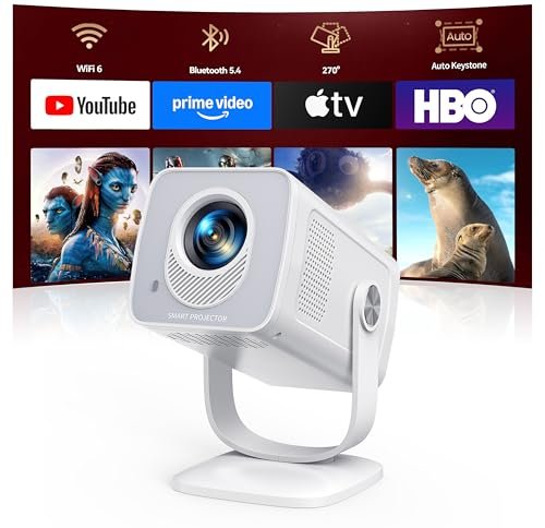 TOPTRO proiettore Android 14 WiFi 6 ottica corta