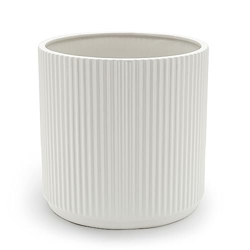 Amazon Basics vaso rotondo in ceramica scanalato