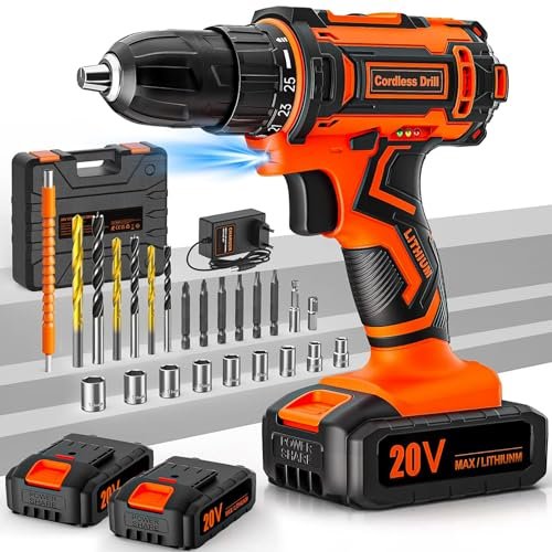 FAHEFANA trapano avvitatore 20V 2 batterie 42Nm