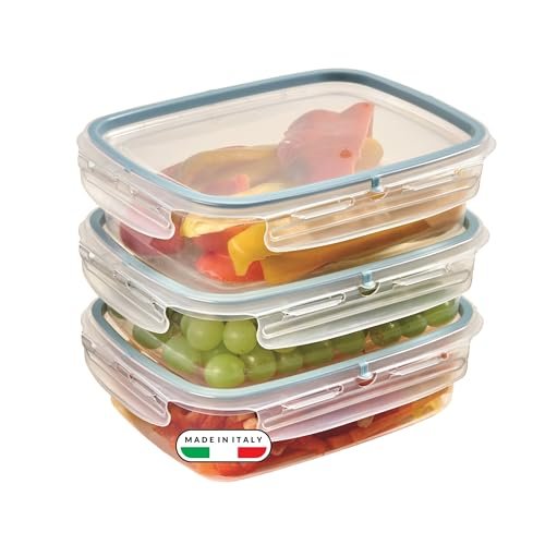 Snips set 3 contenitori per alimenti 1,4L trasparenti coperchio salvafreschezza
