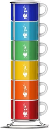 Bialetti sei tazzine impilabili multicolore porcellana