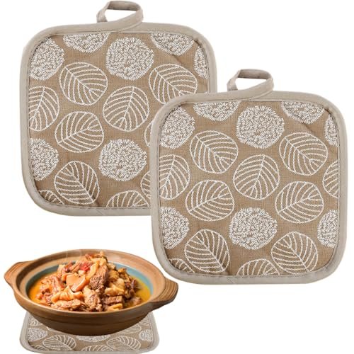 WeddHuis 2 pezzi grande set presina in cotone 17 cm marrone
