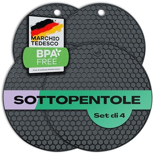 Netrox sottopentola silicone resistenti al calore 4 pezzi