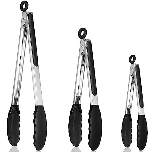 Royouzi set di 3 pinze da cucina resistenti al calore in acciaio