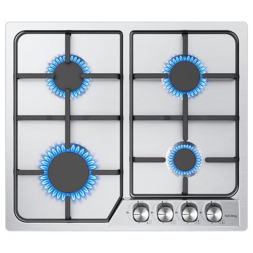 IsEasy piano cottura 4 fuochi gas 60cm inox