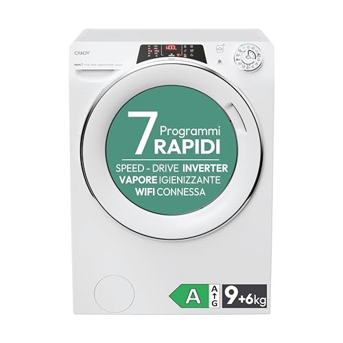 Candy Rapidó lavasciuga 9+6 kg libera installazione classe energetica