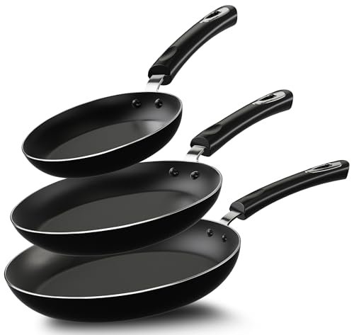 KICHLY set padelle antiaderenti in alluminio set padella 3 pezzi