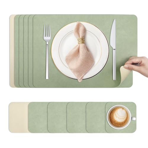 KitchenBoss tovagliette americane lavabili e sottobicchieri set