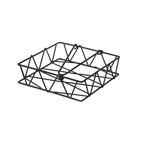 D,casa portatovaglioli geometrico nero in metallo da 18 cm