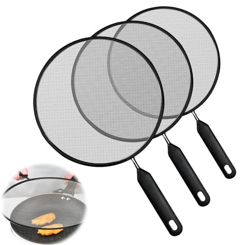 TOATELU set di 3 coperchi paraspruzzi in acciaio inox