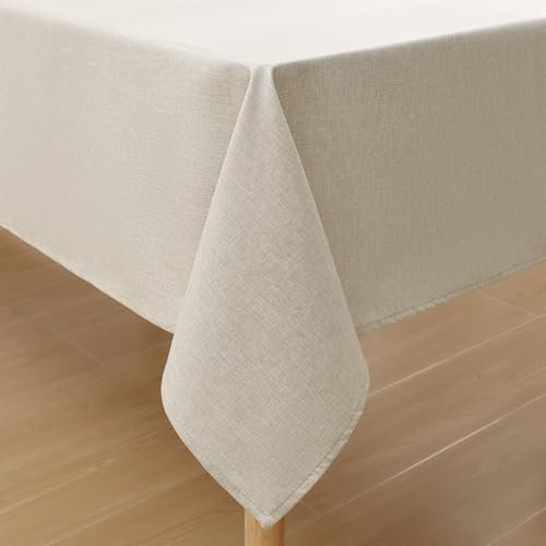 Homaxy tovaglia effetto lino lavabile con effetto loto resistente