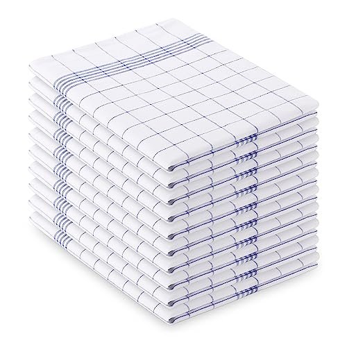 Vaily strofinacci blu a quadri confezione da 10 pezzi 70 x 50