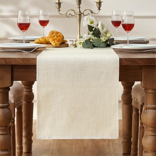BonBotimen runner da tavolo moderno beige 30 x 140 cm lino rustico