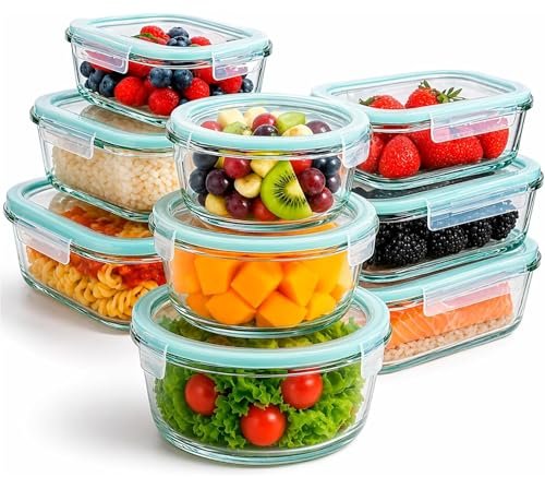 edihome contenitori ermetici per alimenti in vetro 8 14 o 18 pezzi