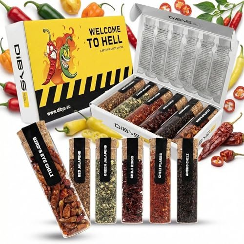 DIBYS set regalo peperoncino piccante 6 spezie piccanti