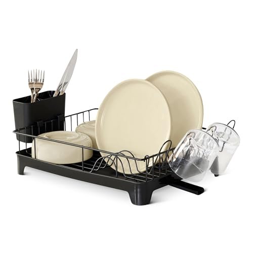 Amazon Basics scolapiatti acciaio inox 38,6x29,5x10,2 cm nero