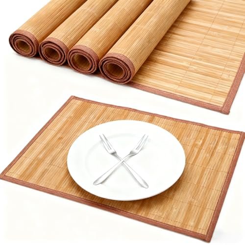 KQDRAVINE 4 tovagliette bamboo americane lavabili 45 x 30 cm