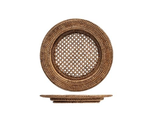 H&H sottopiatto tondo con ala 32 cm in rattan naturale