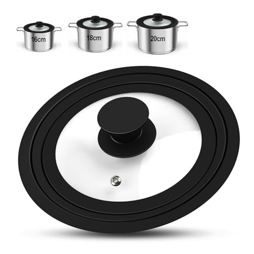 KUOFANY coperchio universale nero adatto a pentole da 16 18 20 cm