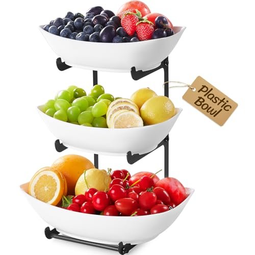 Lifewit cestino per frutta in plastica a 3 livelli piano cucina