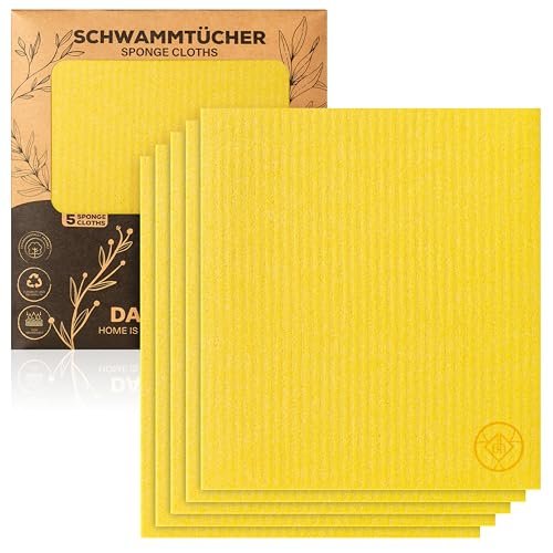 DANIHOME set di 5 salviette ecologiche per cucina 30% cotone