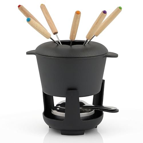 BBQ-TORO set fonduta in ghisa per 6 persone 13 pezzi