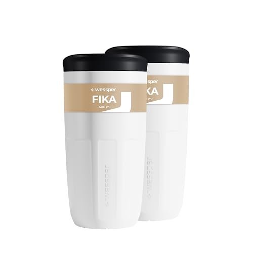 Wessper tazze riutilizzabile 400 ml bicchiere con tappo per bevande calde