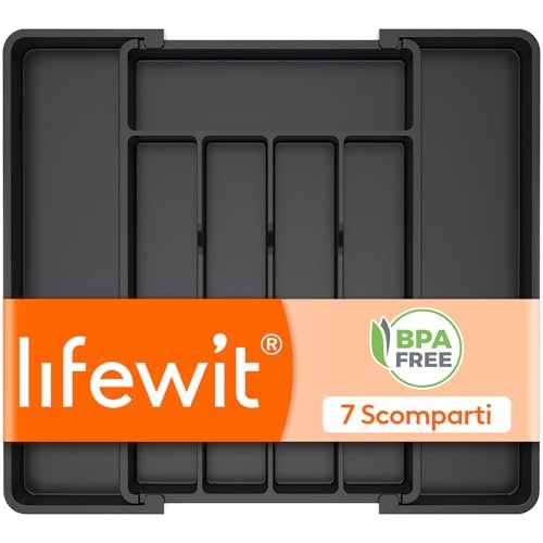 Lifewit portaposate da cassetto organizer cucina espandibile