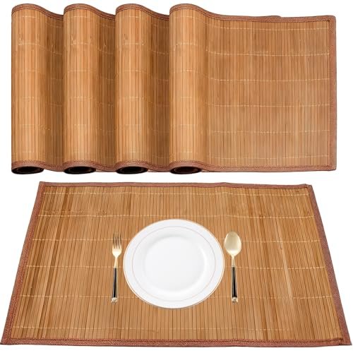 Foonary set di 4 tovagliette in bambù per tavolo da pranzo 45 x 30 cm