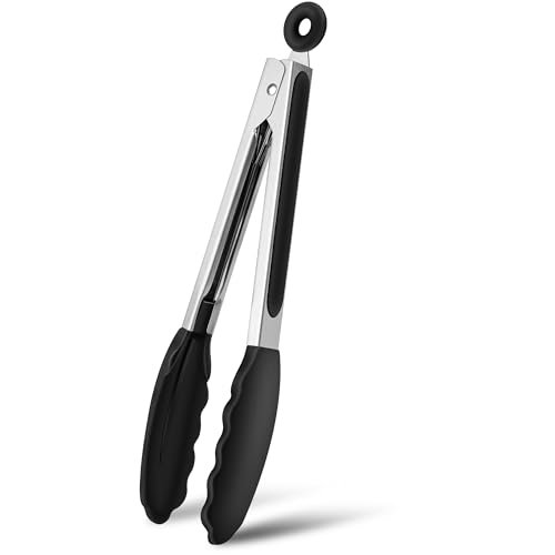 Elalove pinze da cucina 26 cm pinza alimentare con punta in silicone