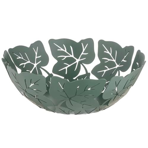 Baroni Home portafrutta decorativo in metallo con motivo foglia