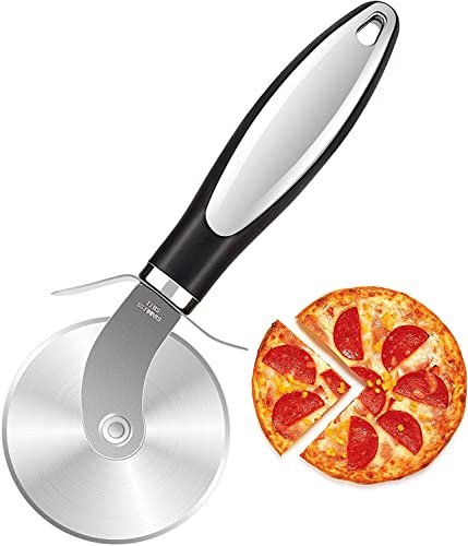 PIQIUQIU rotella tagliapizza acciaio inox con salvadita