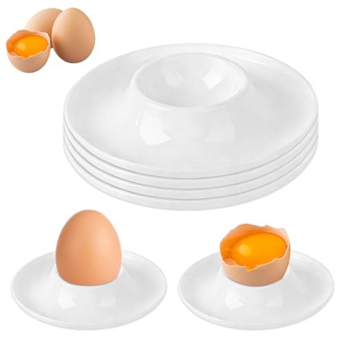 LiangSanXin 6 portauova plastica bianco lavabili per uova sode