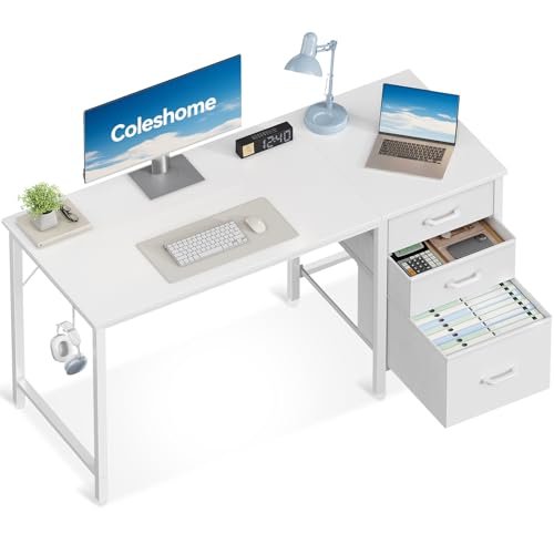 Coleshome scrivania con 3 cassetti