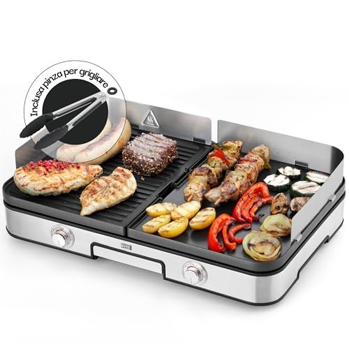 LEBENLANG griglia elettrica XXL 2400W pinze barbecue
