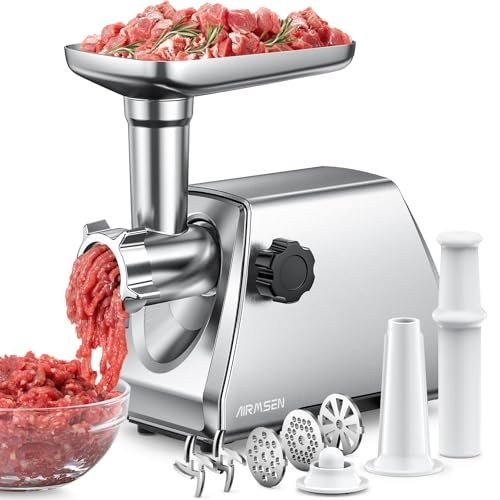 AIRMSEN tritacarne elettrico professionale 2 lame acciaio inox