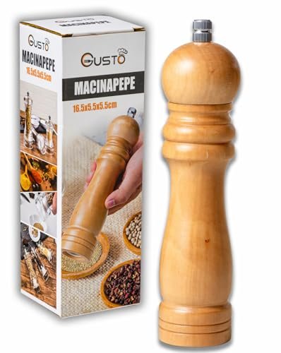 IPEA macinapepe manuale in legno per pepe peperoncino e sale