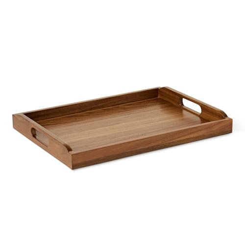 Amazon Basics vassoio da portata in legno di acacia 43 x 30,5 cm