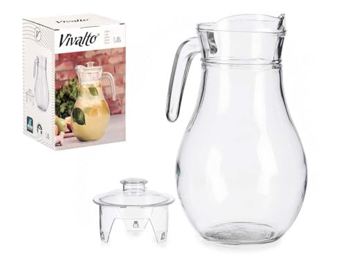 Makio M brocca in vetro con coperchio per acqua e succhi