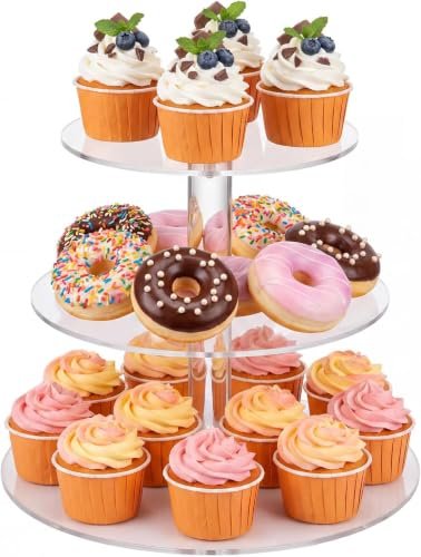 Dexpally 3 livelli alzatina per dolci rotonda torre per cupcake