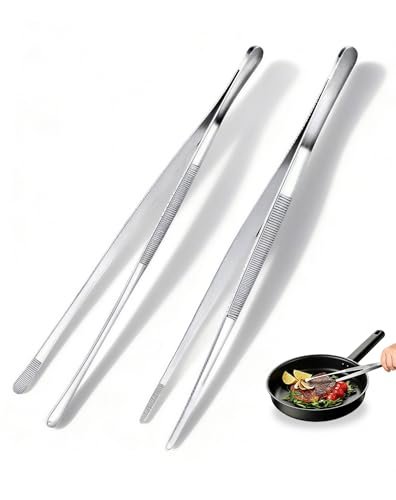 JIMYIU set di 2 pinze da cucina in acciaio inox lunghe 30 cm