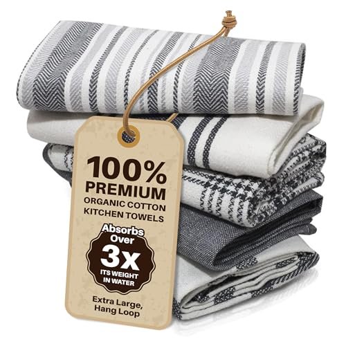 LinenWeave confezione da 5 strofinacci cucina cotone 100%