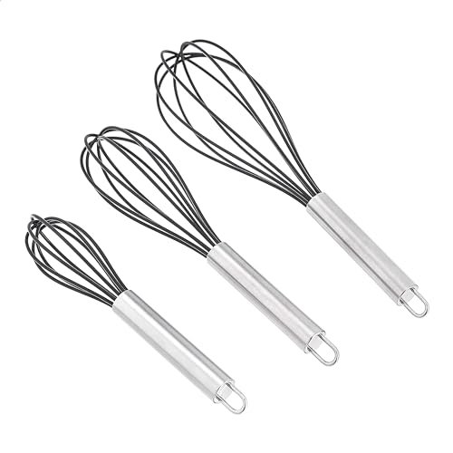 Amazon Basics set di fruste in acciaio inox rivestite in silicone