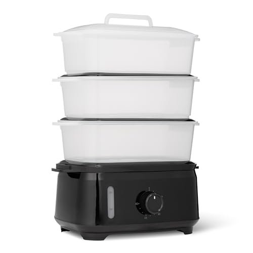 Amazon Basics vaporiera elettrica 3 livelli 9 litri