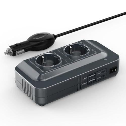 BESTEK convertitore 12V 220V 230V 200W presa accendisigari
