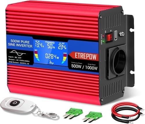 ETREPOW inverter 500w auto 12v 220v onda sinusoidale pura