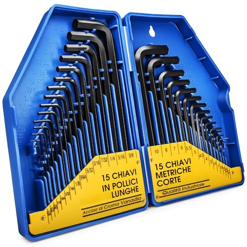 S&R set brugole metriche e in pollici lunghe